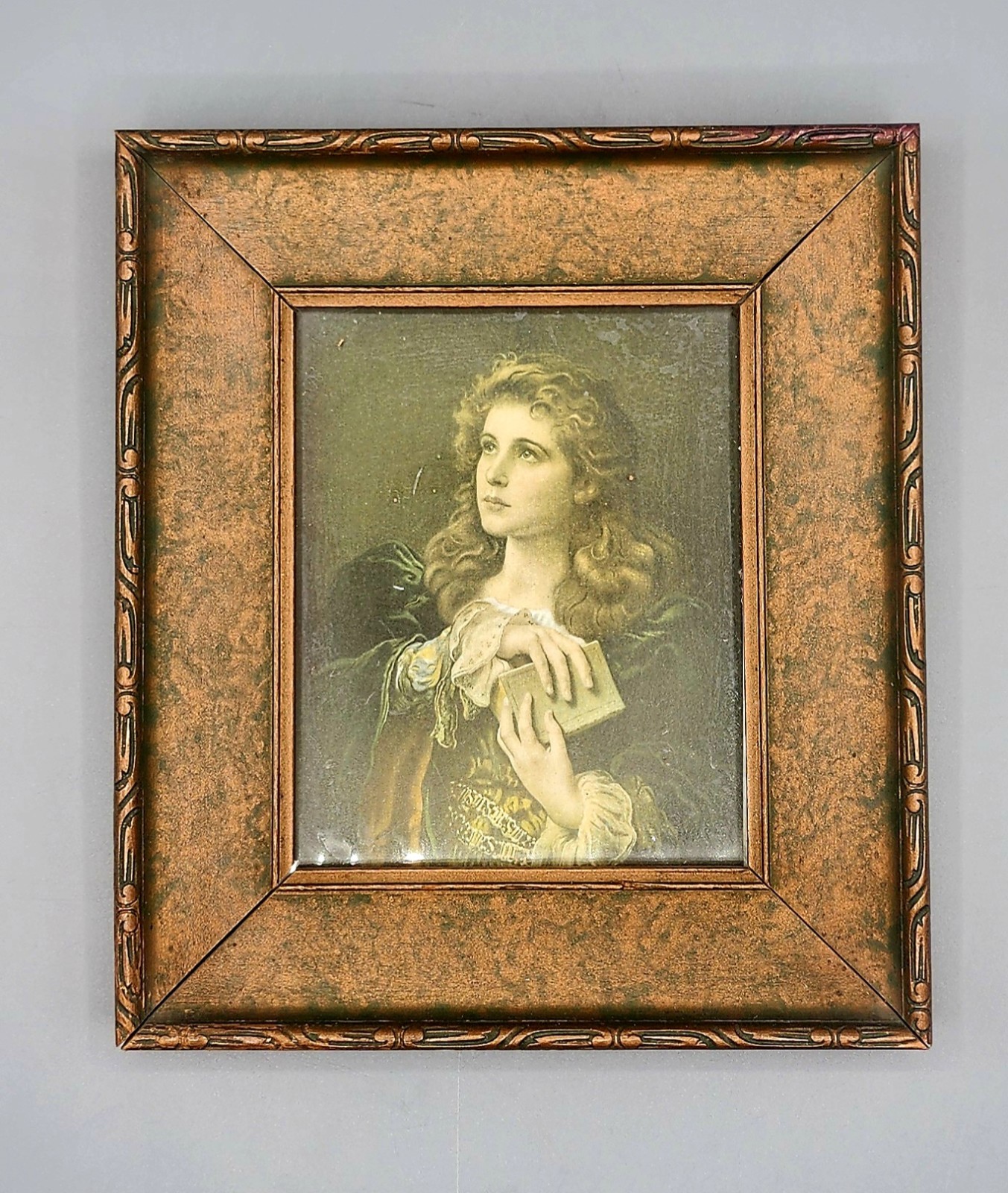 Antique Victorian Wide Wood Picture Frame Fits 4