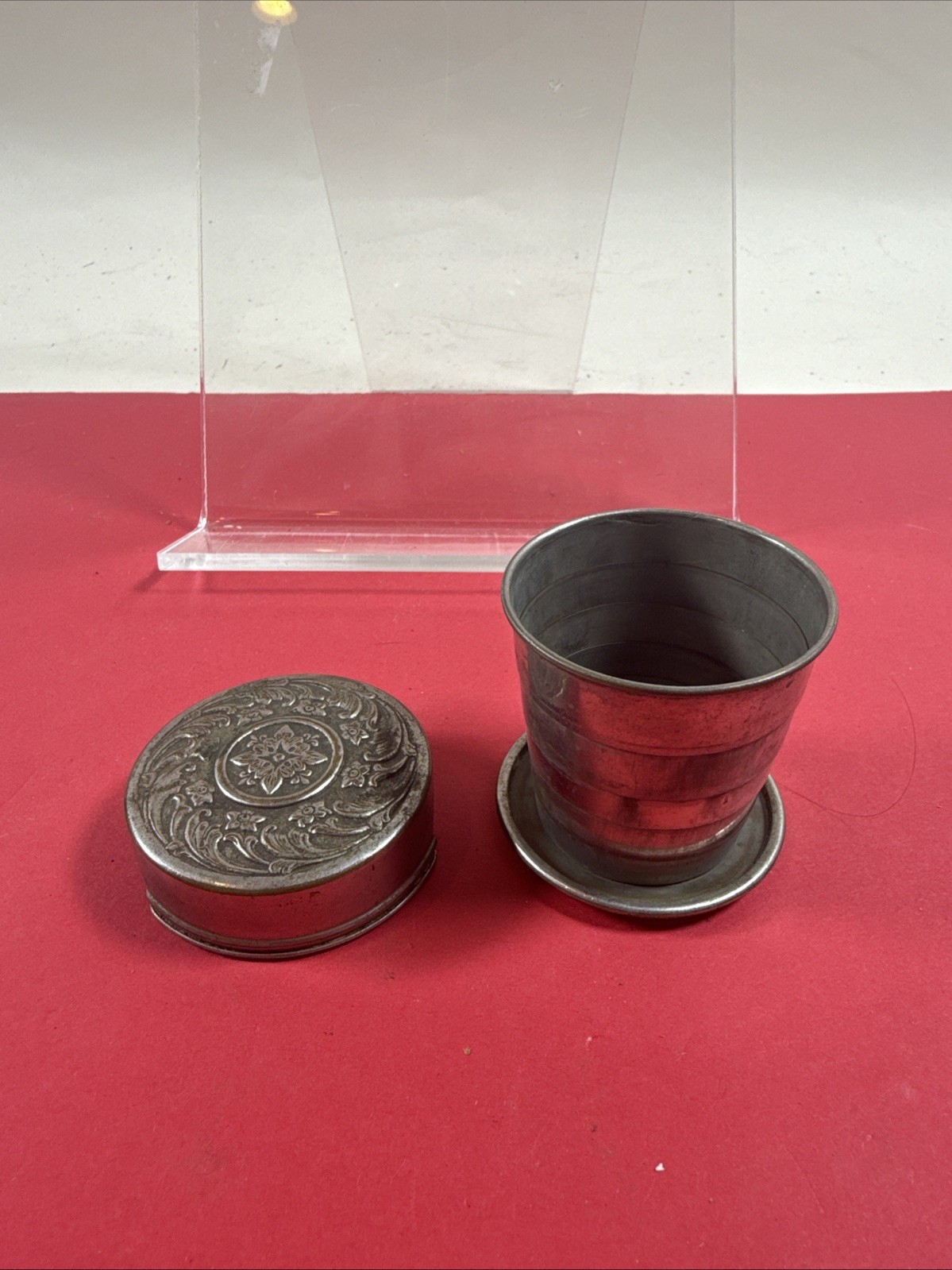 Antique 1897 Ladies Bike Tea Collapsable Cup Victorian Fancy Antique 1897 Ladies Bike Tea Collapsable Cup Victorian Fancy