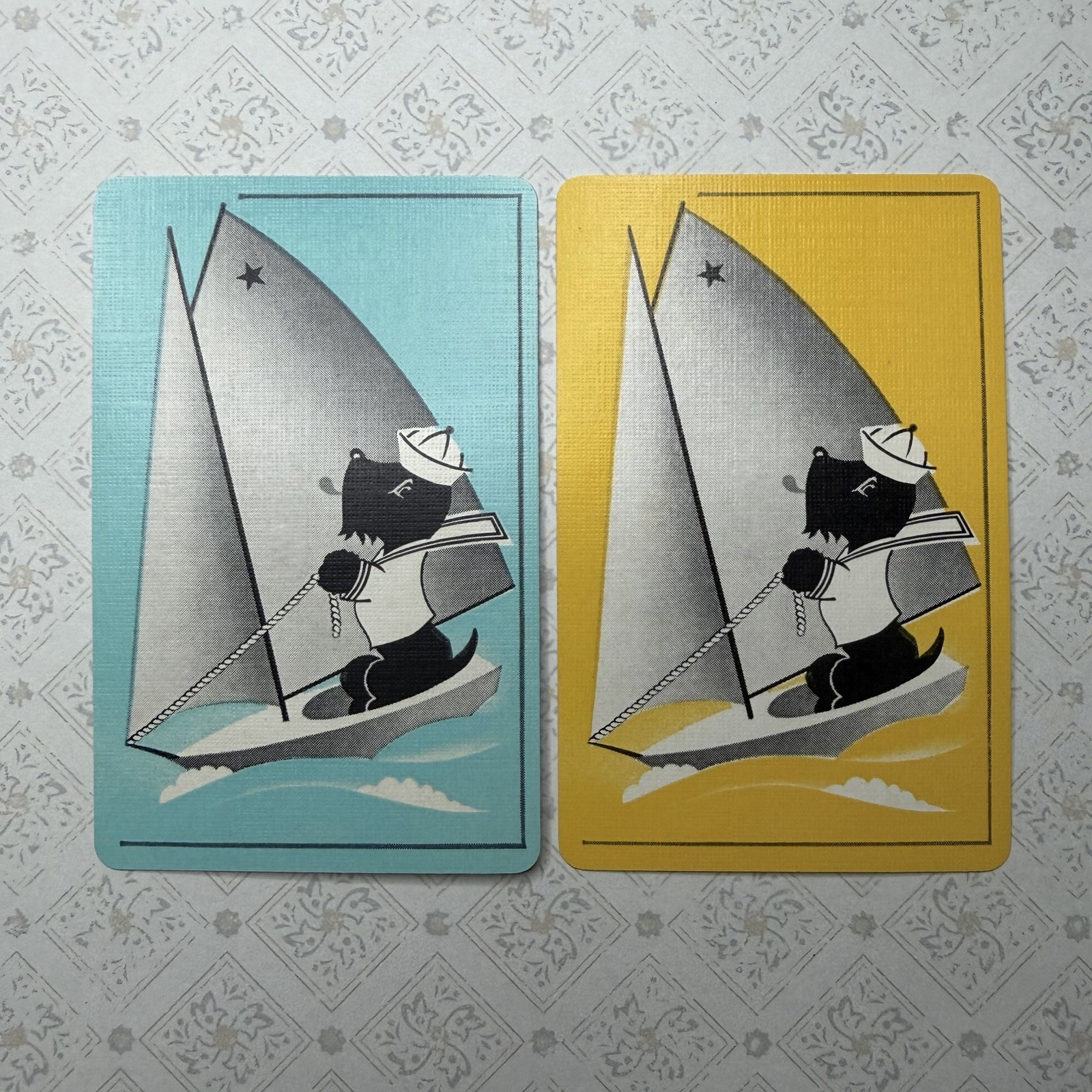 Sailing Scotty Dog Companions 1930s Single Swap Playing Cards (Linen)