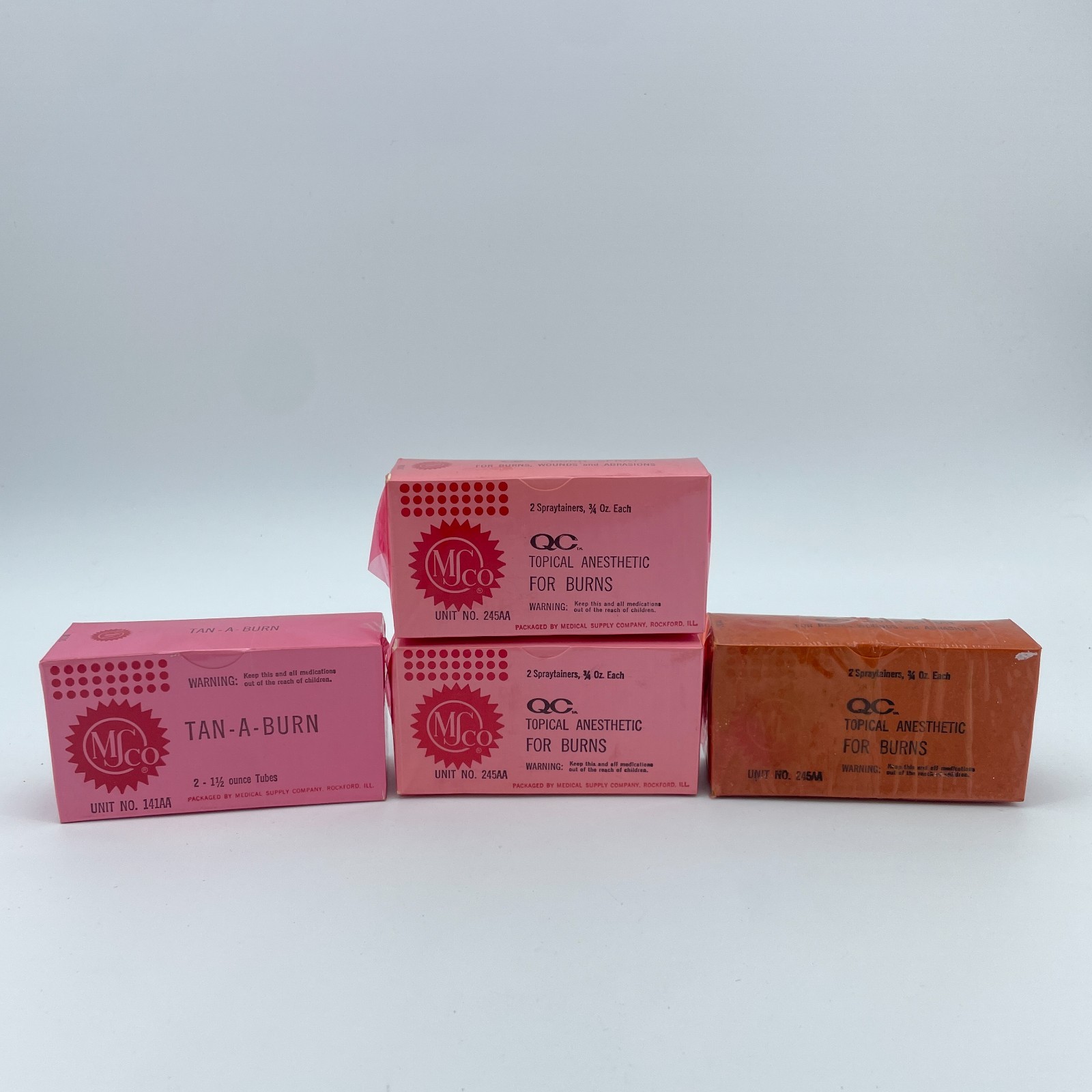 MSCO Vintage Burn Treatment Kit QC Spray Tan A Burn Sealed Medical Display USA