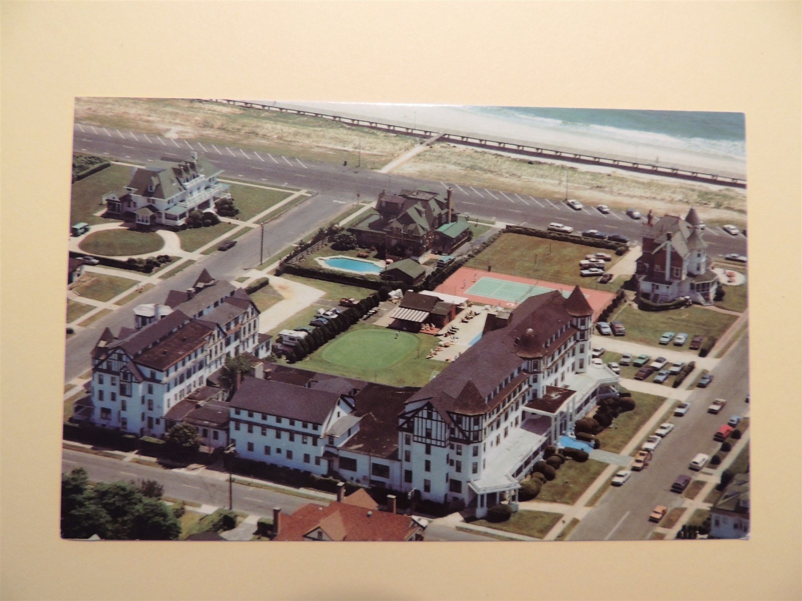 Warren Hotel Spring Lake New Jersey vintage postcard aerial view