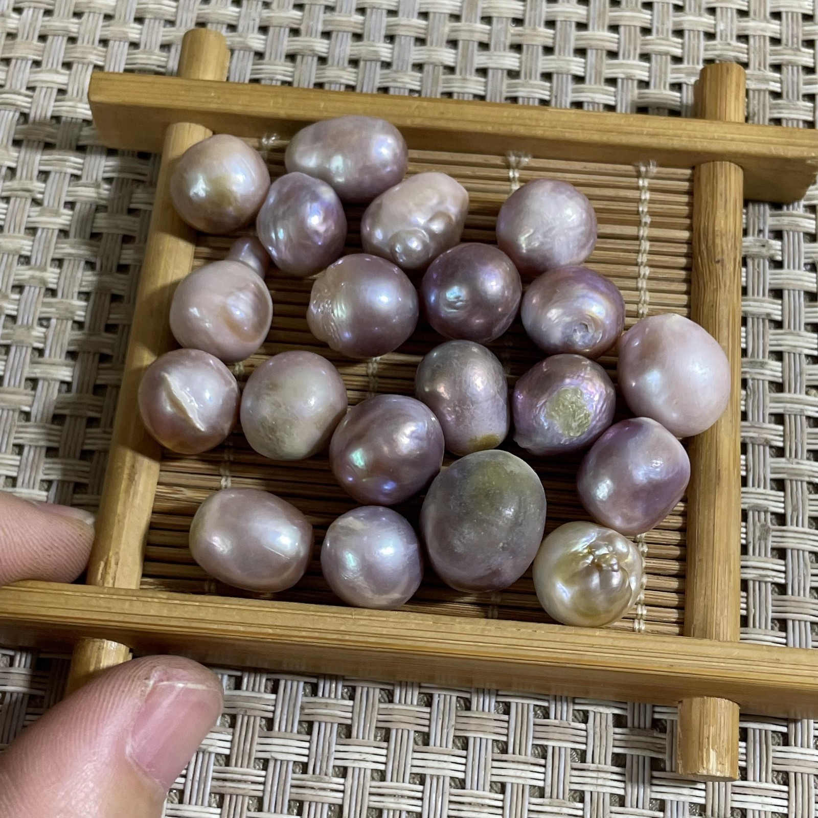 20pcs 41g Natural South Sea Genuine Pink Purple Nuclear Pearl Unperforated