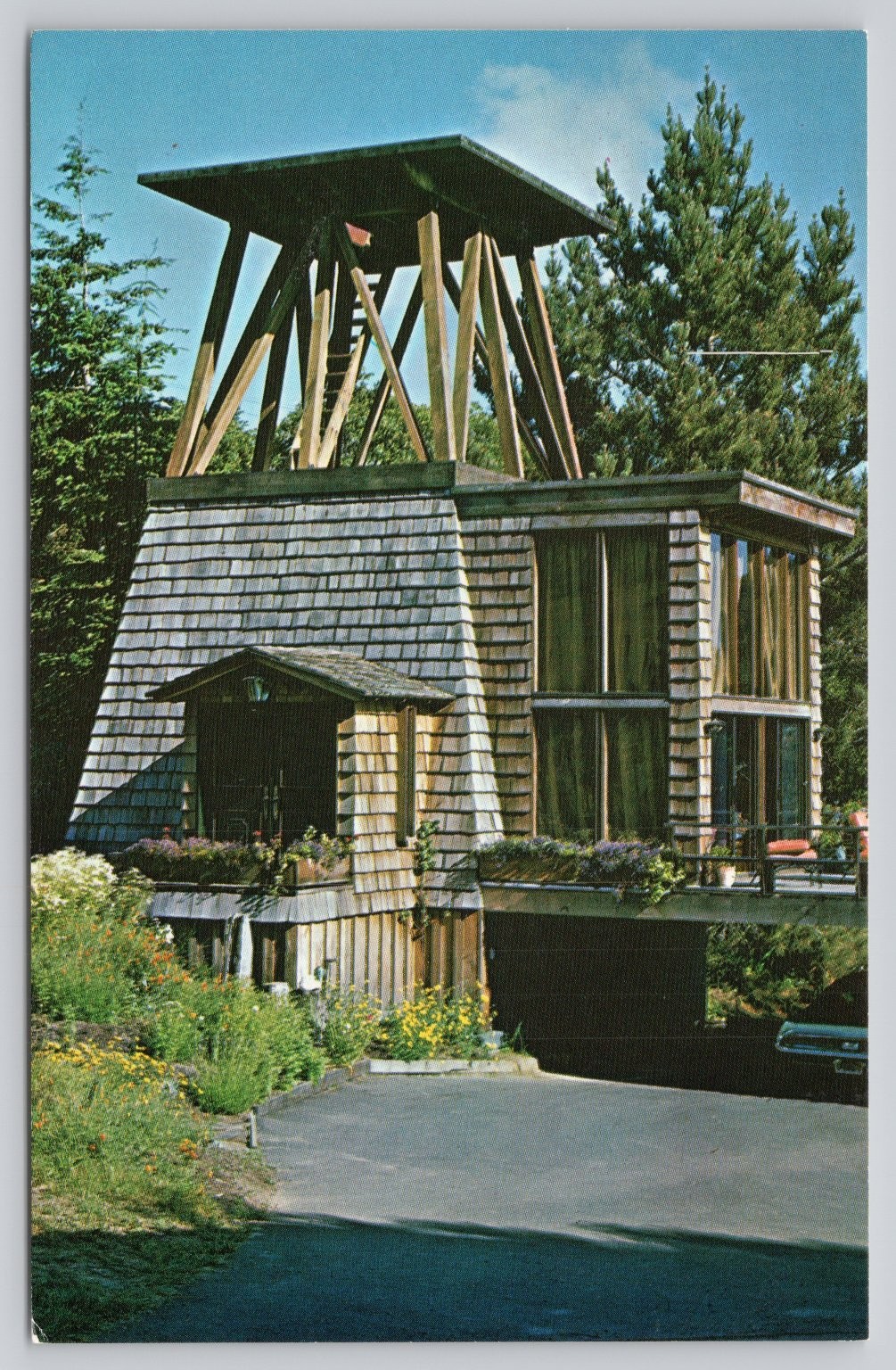 Watertower Cottage Heritage House Little River California Vintage Postcard Watertower Cottage Heritage House Little River California Vintage Postcard