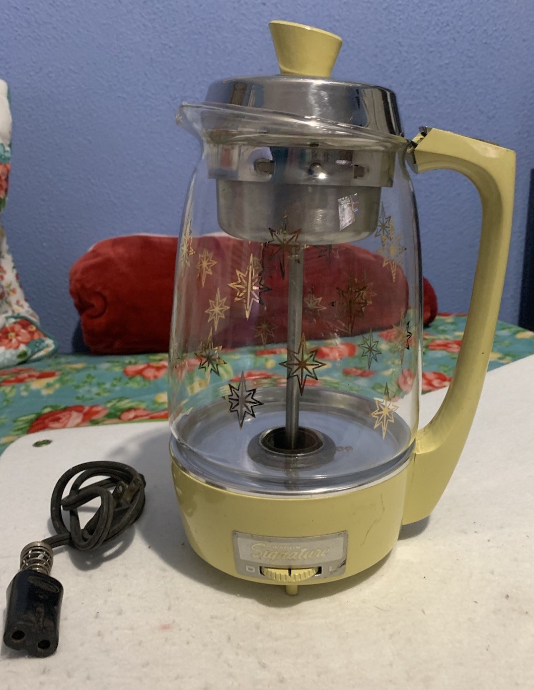 Vintage 1960s Montgomery Wards Mid Century Glass Electric Percolator Works Good
