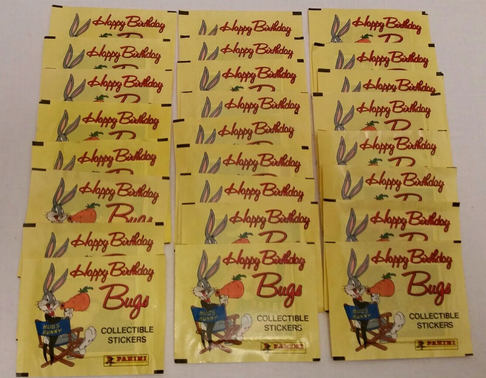 1990 Panini Looney Tunes HAPPY BIRTHDAY BUGS (25) Packs Sealed New