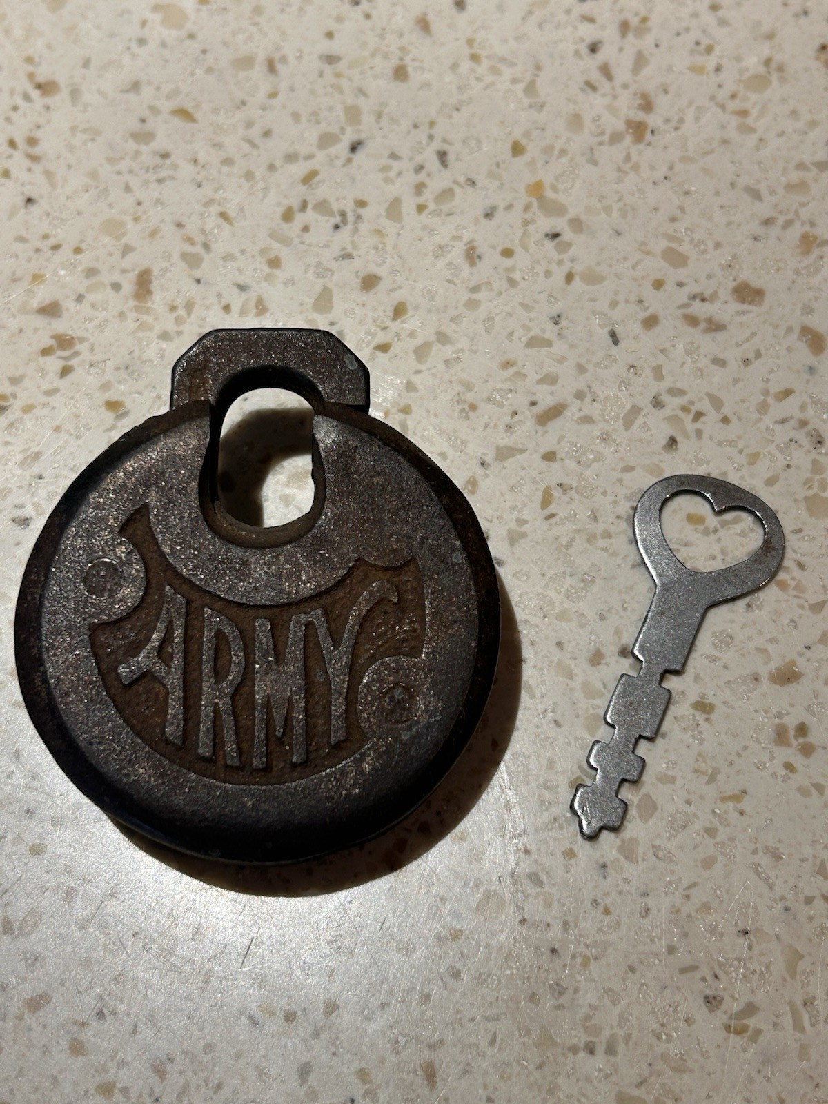 Antique U.S. ARMY  Padlock with Key Vintage