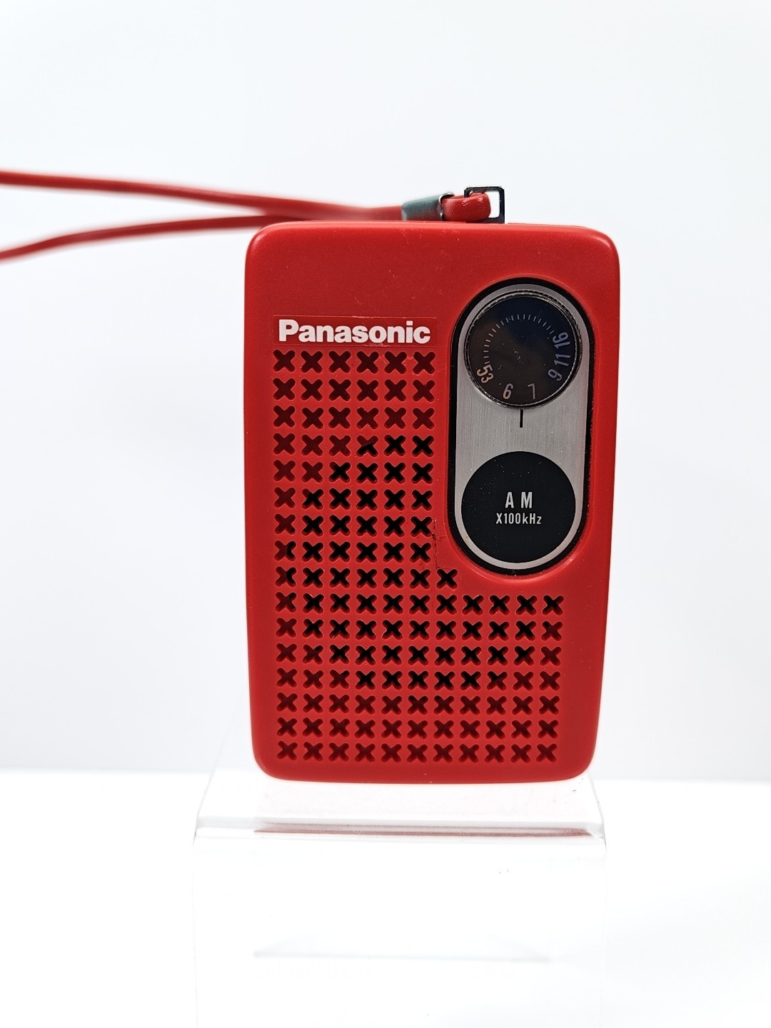 Vintage Panasonic R-1013 AM Portable Radio Red Tested Works 