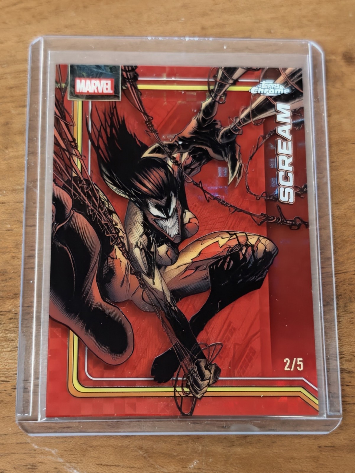 2026 Topps Marvel Chrome Scream /5 Red X-Fractor (Symbiote)