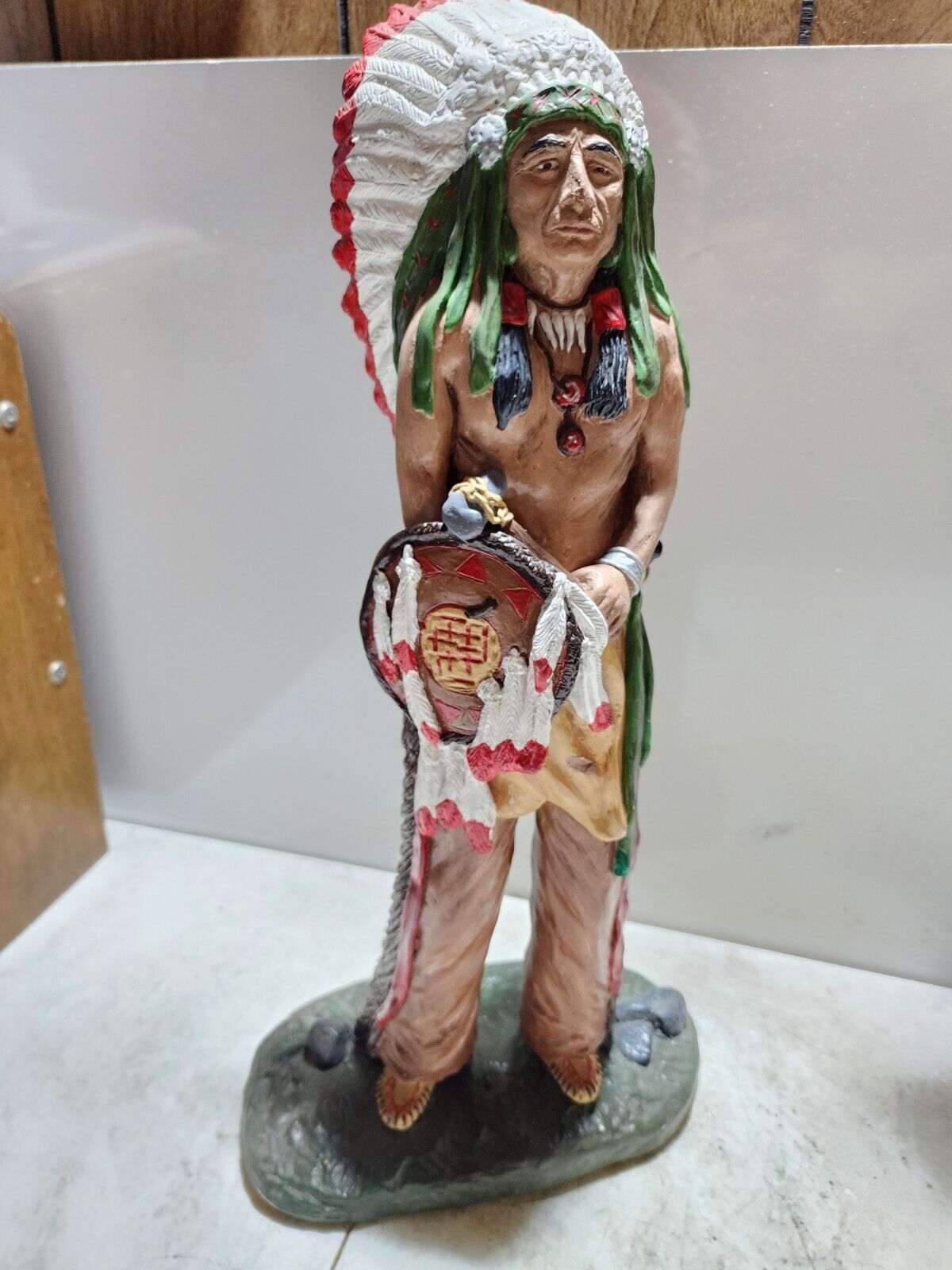 Sioux Indian Chief Sculpture 19” Nice Condition Statue