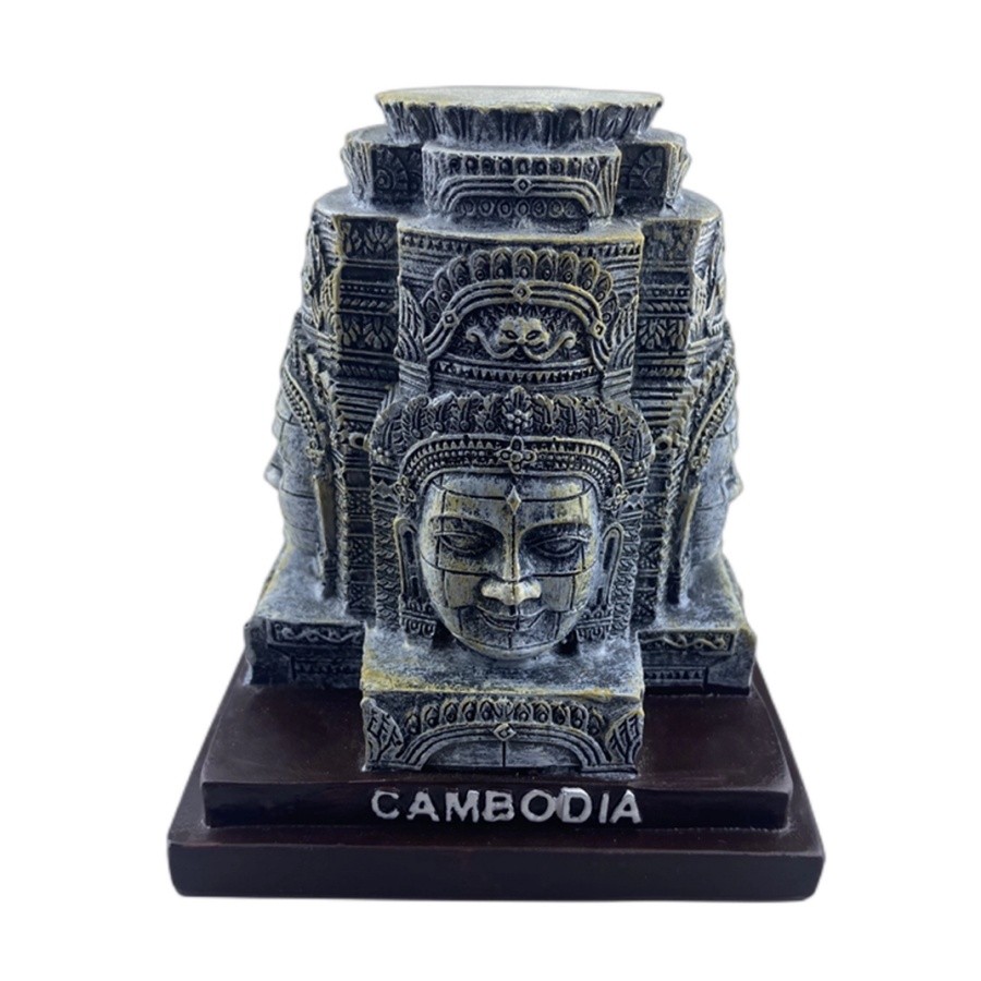 Cambodia Angkor Wat Four Faces Buddha Landmark Model Figurine Resin Souvenir