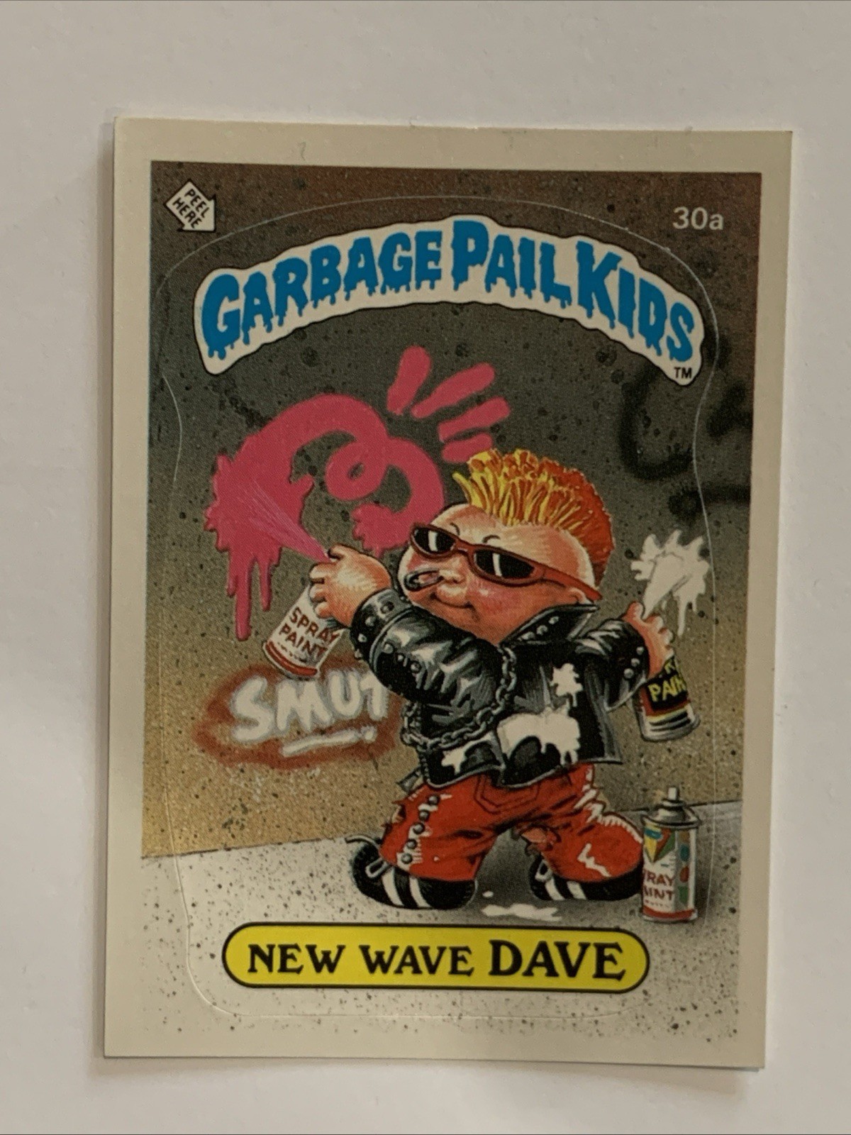 VTG 1985 TOPPS GPK Garbage Pail Kids New Wave Dave 30a Series 1 Great Condition VTG 1985 TOPPS GPK Garbage Pail Kids New Wave Dave 30a Series 1 Great Condition