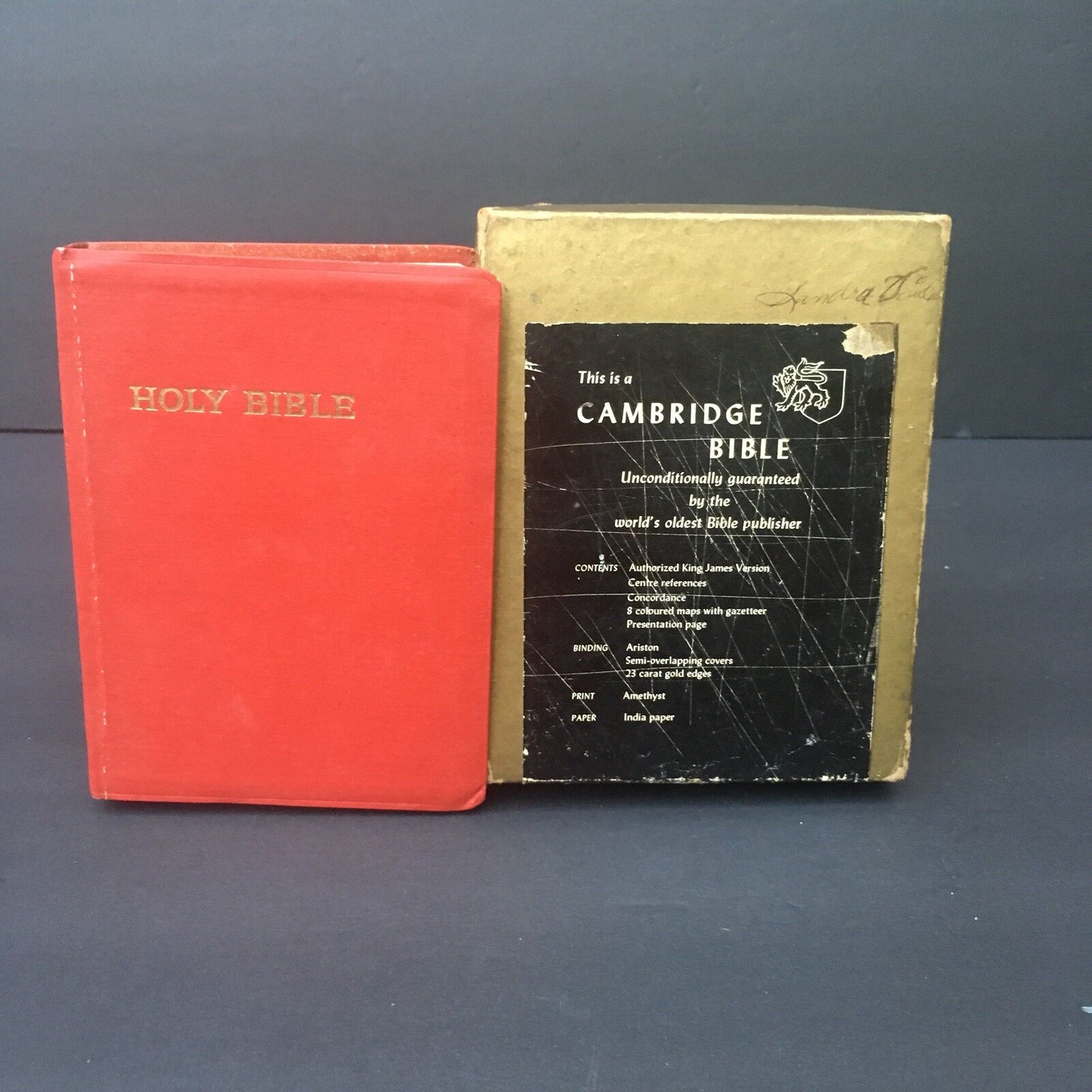 Vintage Rare 1966 Cambridge Bible KJV Concordance Gold Edged New In Box
