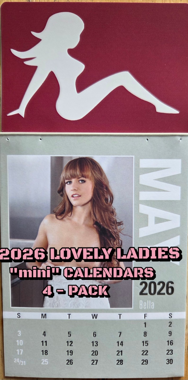 2026 LOVELY LADIES mini CALENDAR GIRLS FOUR  PACK 13 MONTH  GREAT FOR TRUCKERS