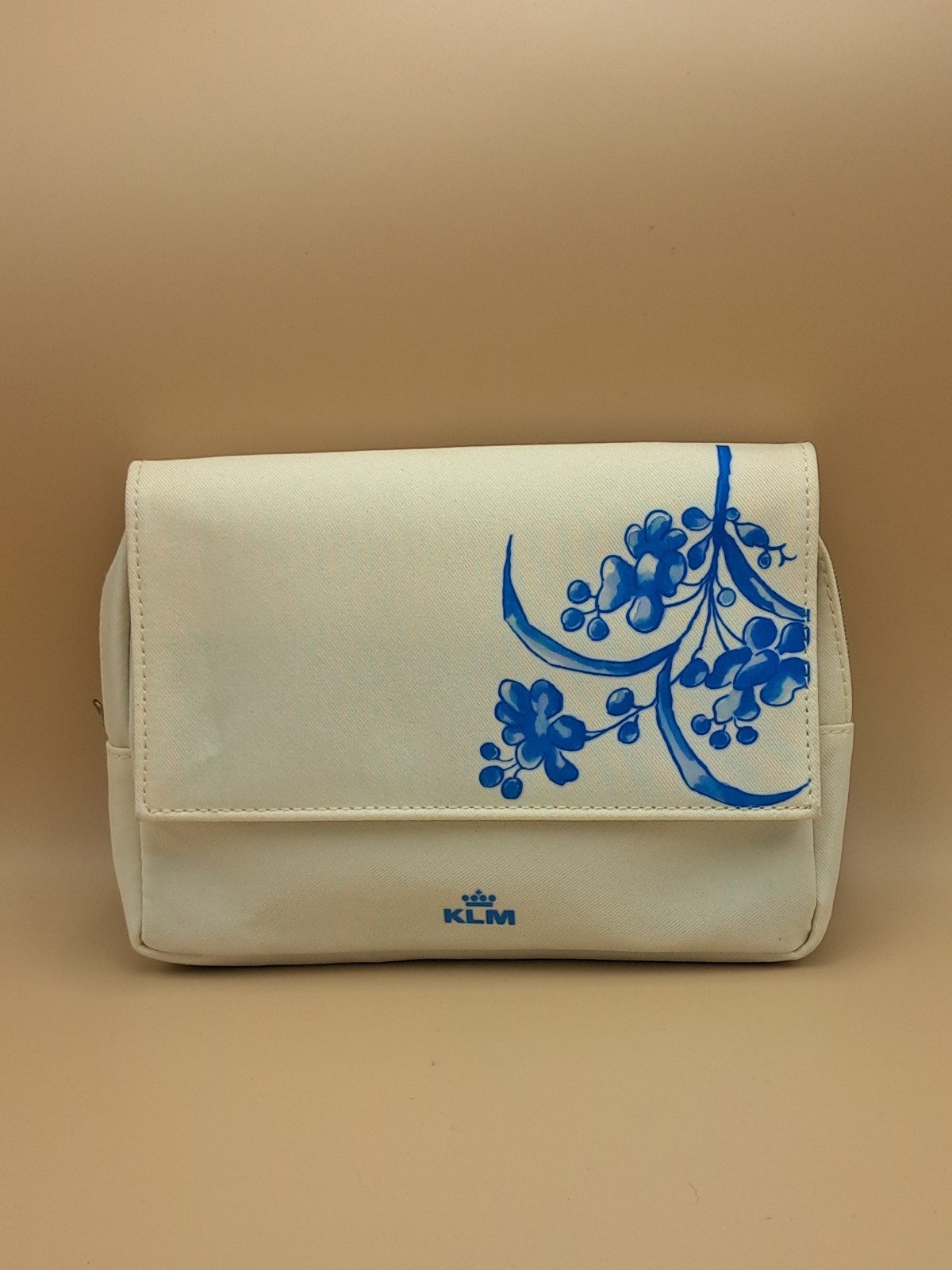 KLM Airlines Amenity Kit Pouch  C- White with Blue Partridge Design by Rituals