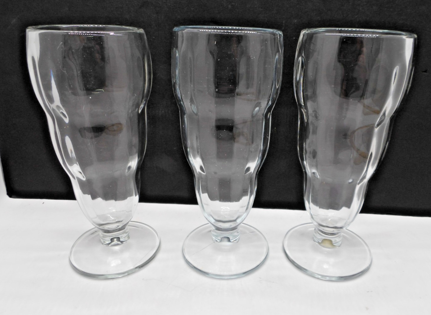 3 Heavy ice cream vintage milkshake glasses