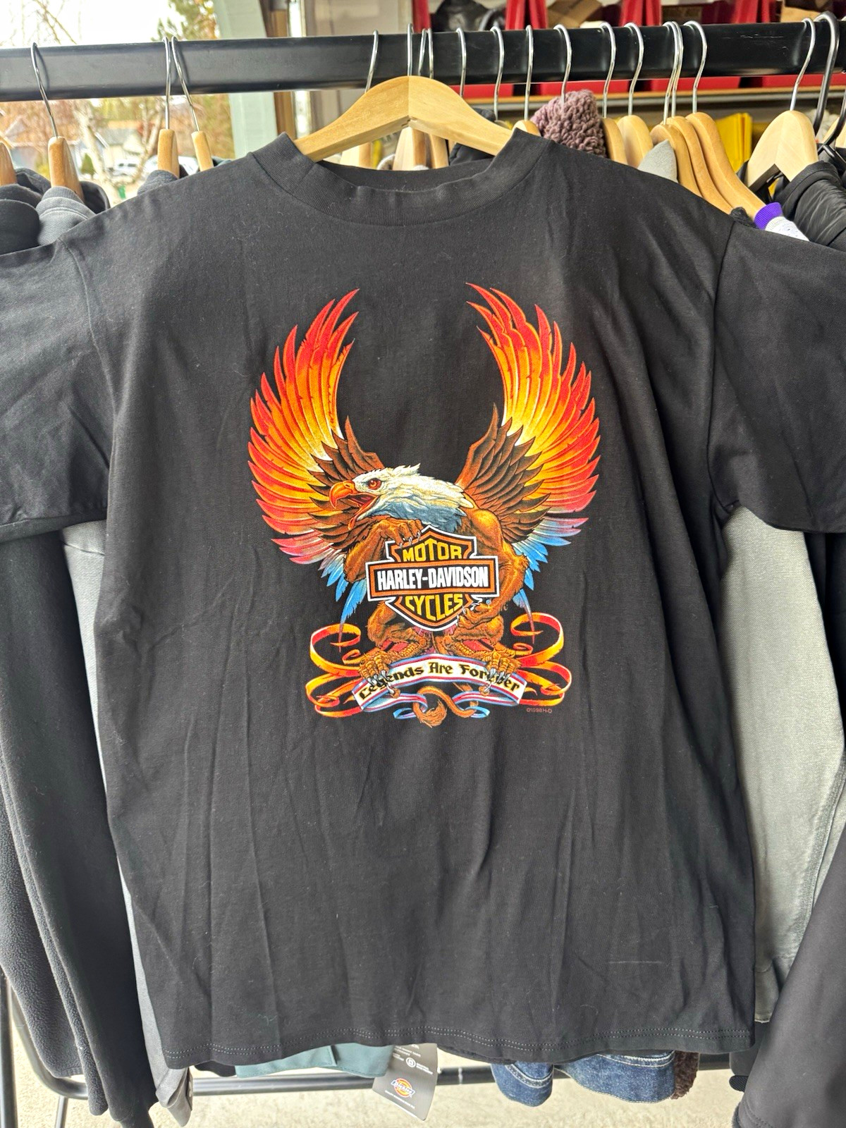 Vintage 1998 Harley-Davidson Eagle Black Cotton T-Shirt Size L