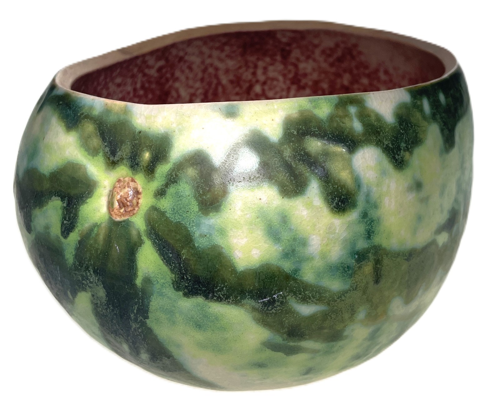 Patricia Garrett Pottery Art Watermelon Bowl Vtg 1993 Great Impressions