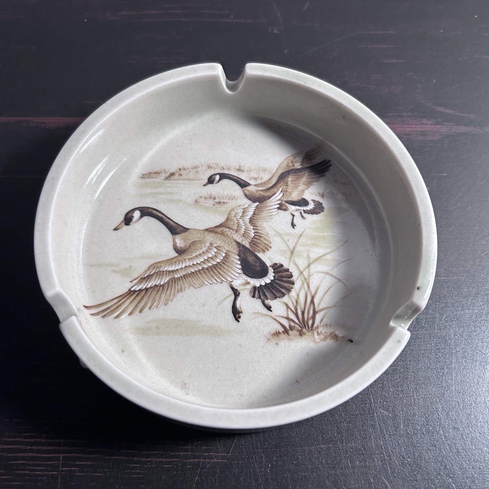 VTG Otagiri Ashtray Original Stoneware Ducks Mallard Japan MCM Decor Wildlife
