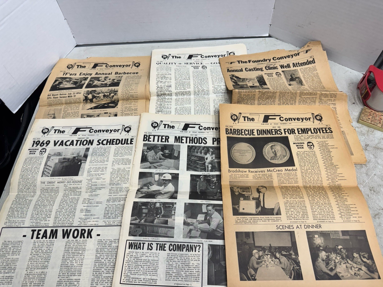 The Texas Foundry Conveyor Lufkin TX 1960s Newspaper Lot of 6 Vintage East Texas