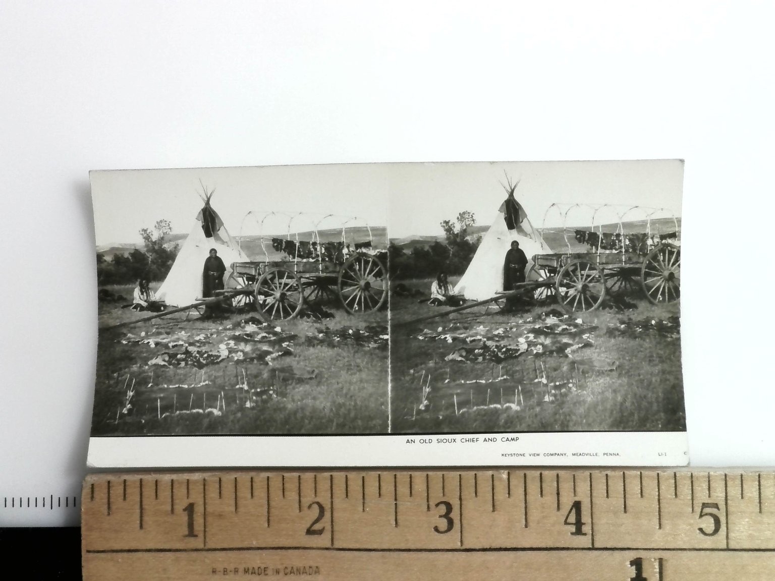 An Old Sioux Chief & Camp Stereoview Keystone View Co. 1930s Native American An Old Sioux Chief & Camp Stereoview Keystone View Co. 1930s Native American
