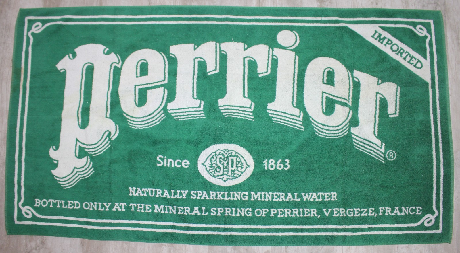 Vintage Perrier Sparkling Water Beach/Bath Towel Classic Design Lissadell 64x34\