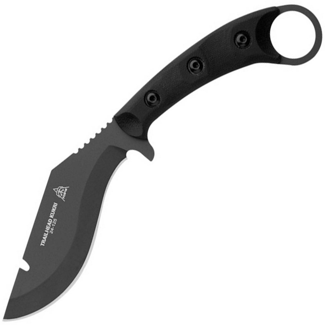 TOPS Trailhead Kukri Black Micarta Sniper Gray 1095 Fixed Blade Knife TDKR01