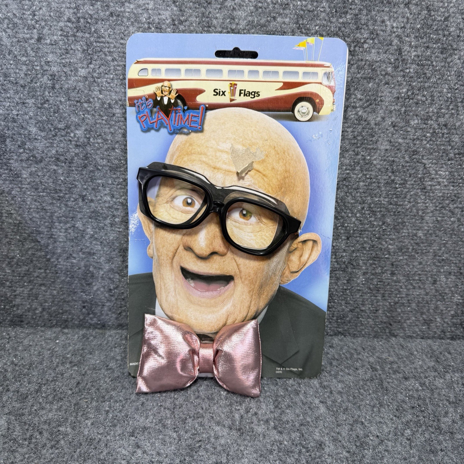 Vintage Mr. Six Costume Kit From Six Flags NEW Glasses & Bow tie- Very Rare OS