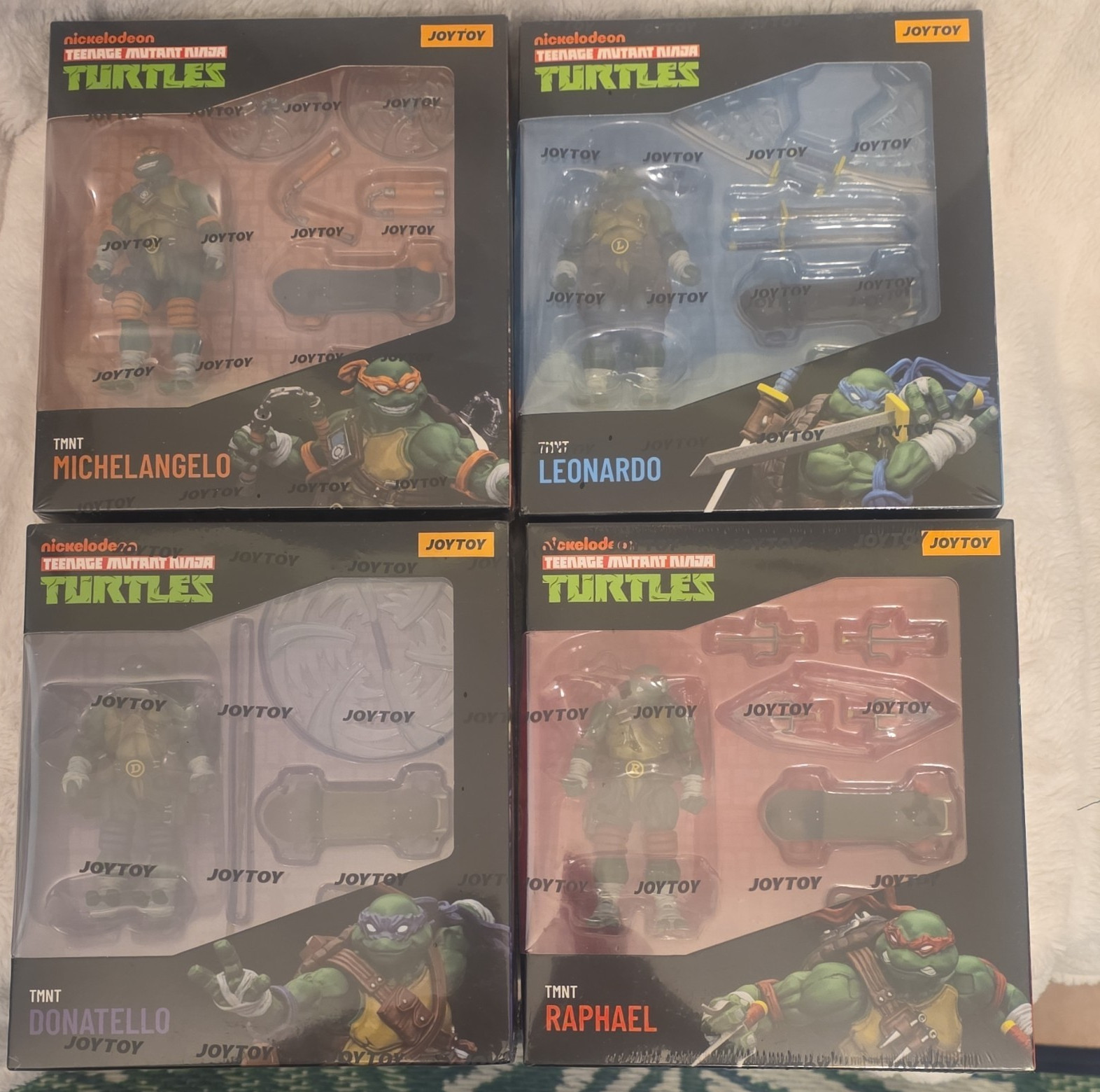 JOYTOY Nickelodeon TMNT Set of 4 Figures Leonardo Donatello Raphael Mikey