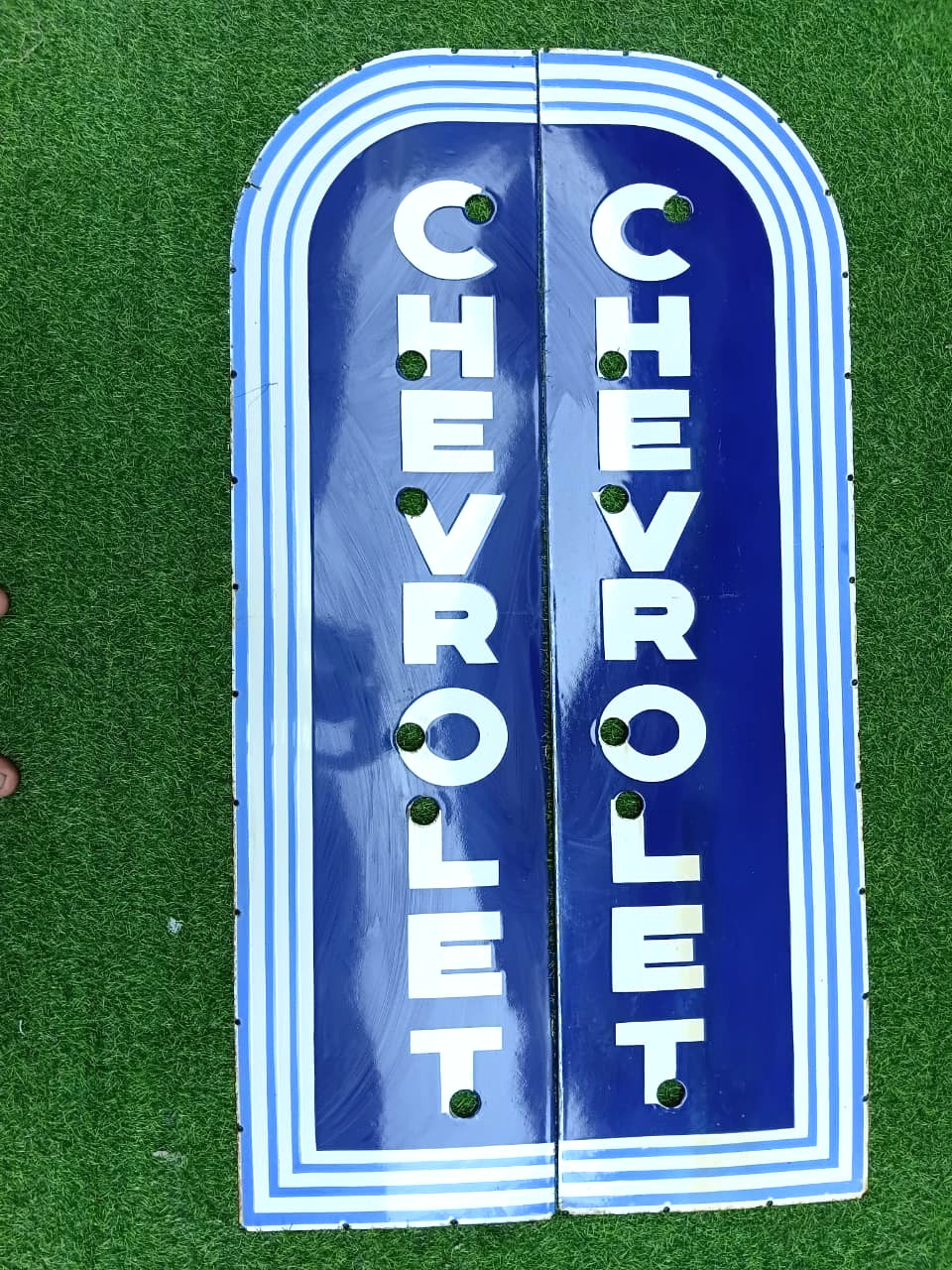 Chevrolet Porcelain Advertising Neon Skin Sign 45'' Inches Pair
