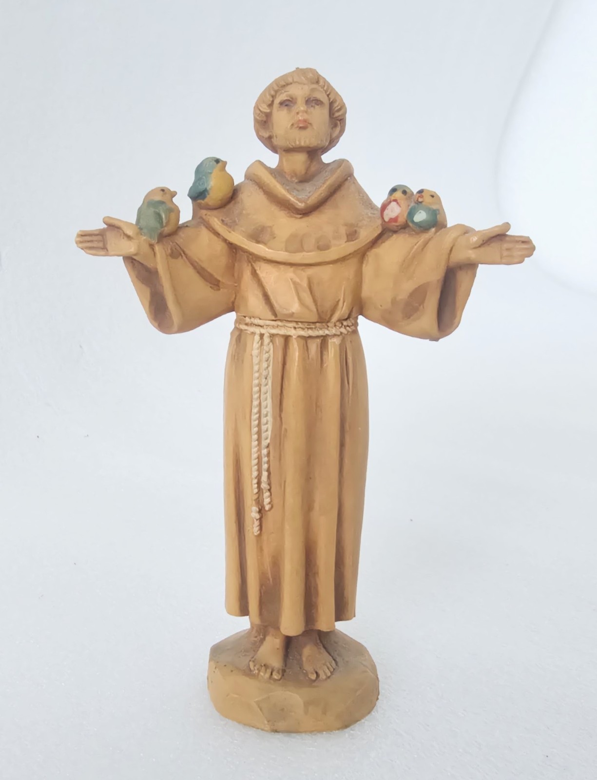 Fontanini St. Francis of Assisi #259 Simonetti Italy 1984 Figurine w Birds 4.25\