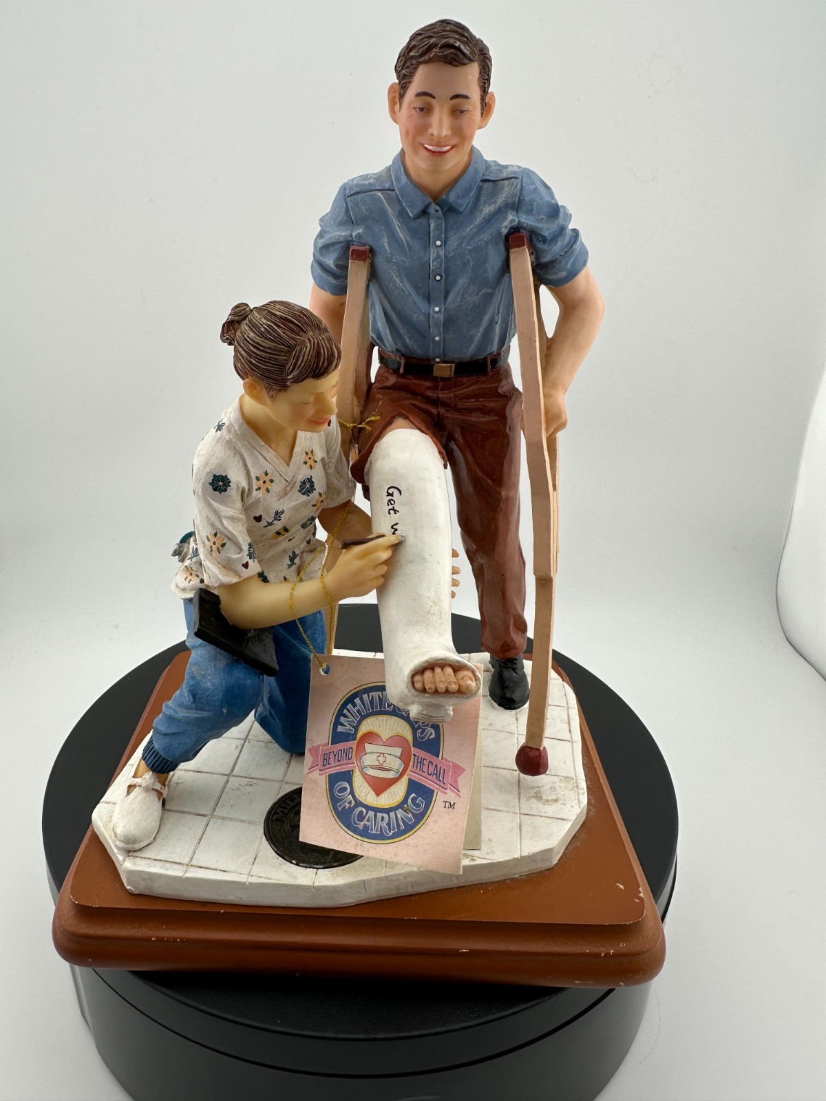 Vanmark White Caps of Caring Get Well Soon Figurine 1999 Limited Edition VG
