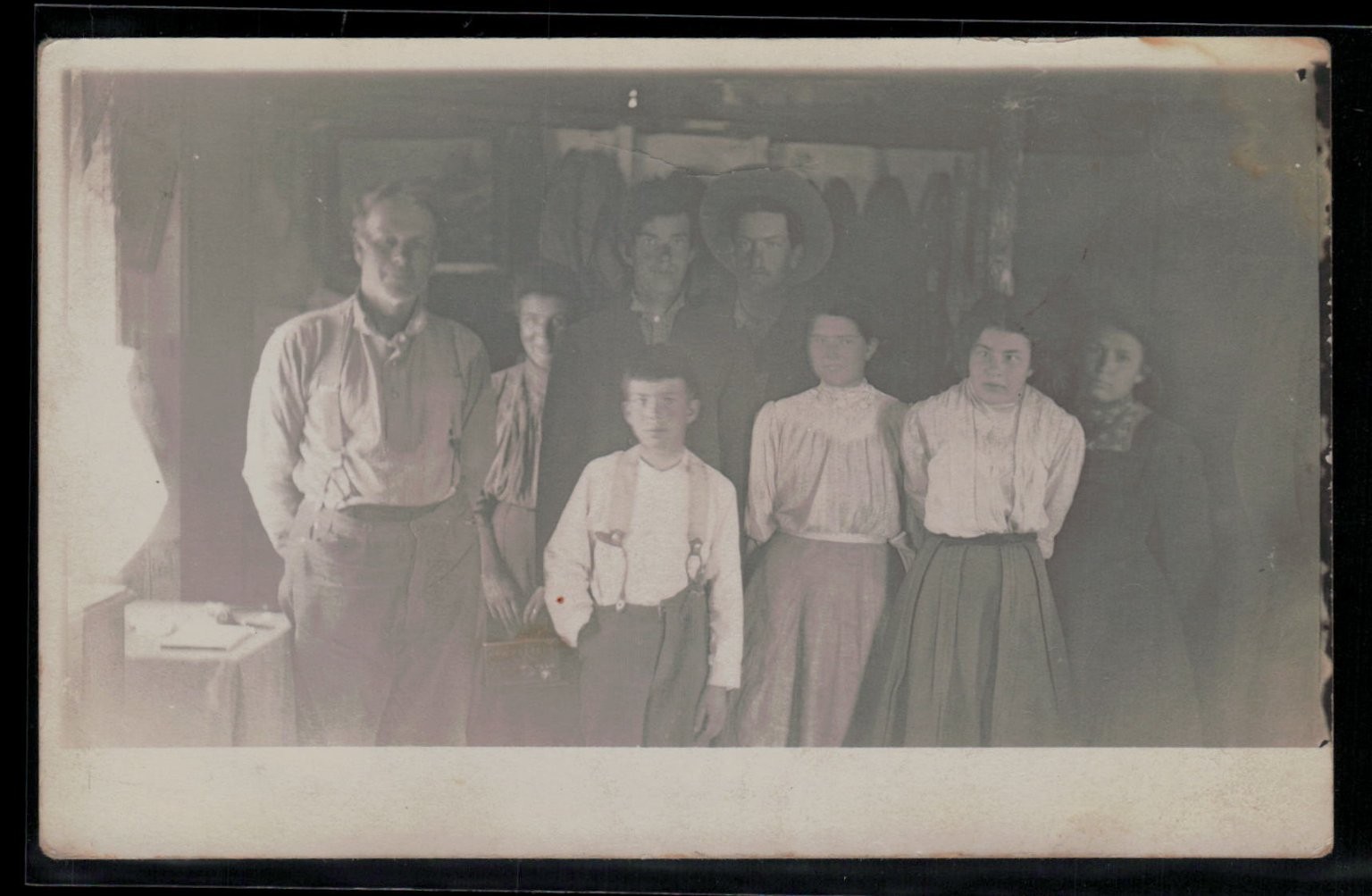 Vintage RPPC Family Group Portrait Postcard c1910s Unposted