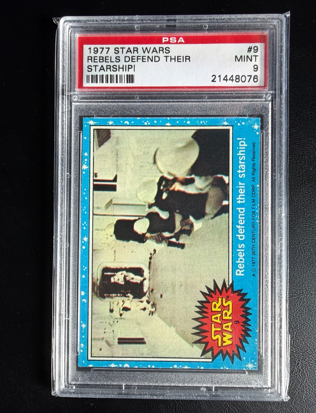 Topps 1977 Star Wars REBELS DEFEND THEIR STARSHIP #9 PSA 9 