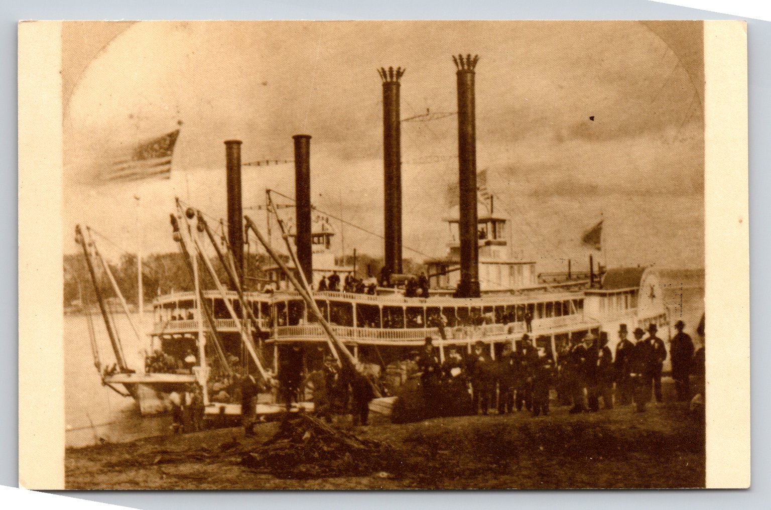1866 Missouri River Steamboat Excursion Union Pacific John Carbutt Postcard