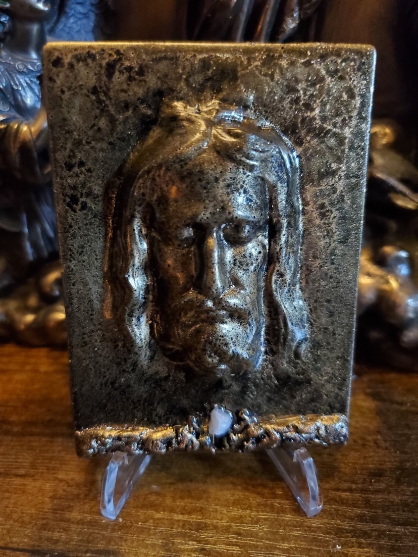 Shroud of Turin Relief with Stone From Tomb of Jesus Holy Sepulchre
