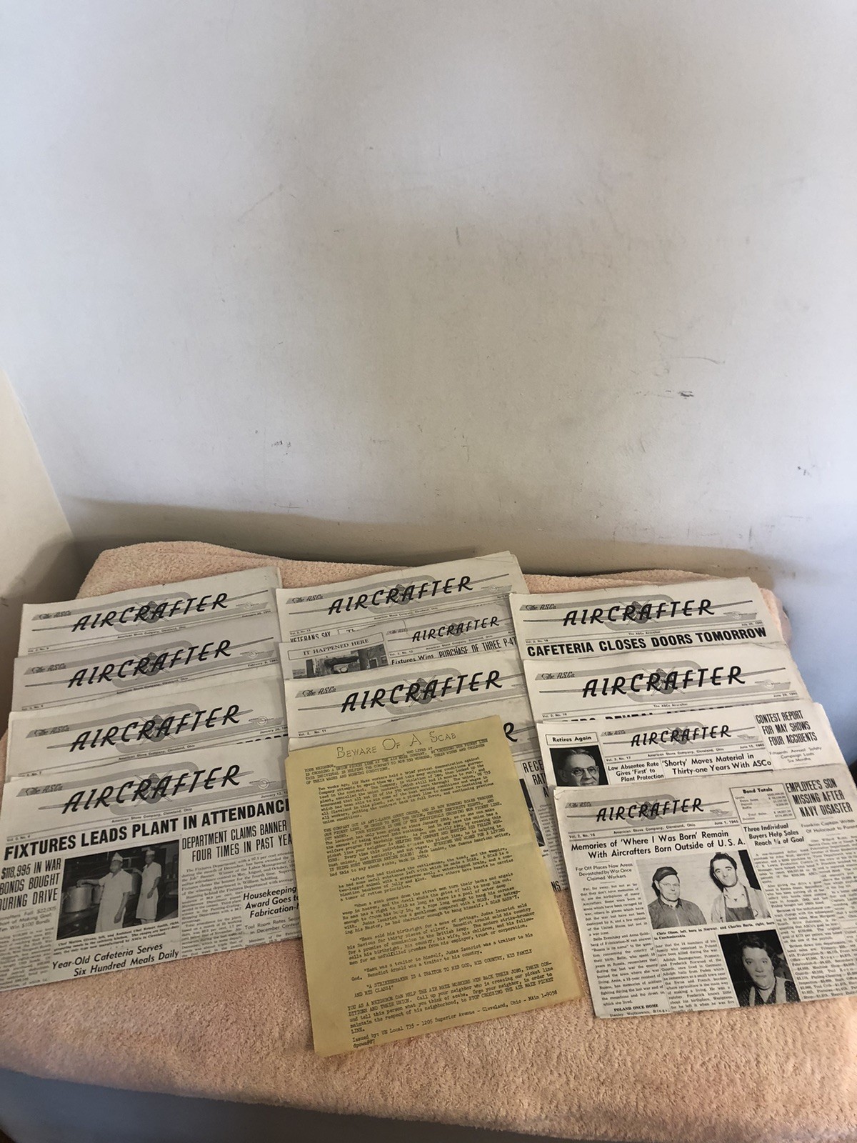 Vintage 1945 Lot Of AirCrafter Newspapers American Stove Company Cleveland OH 