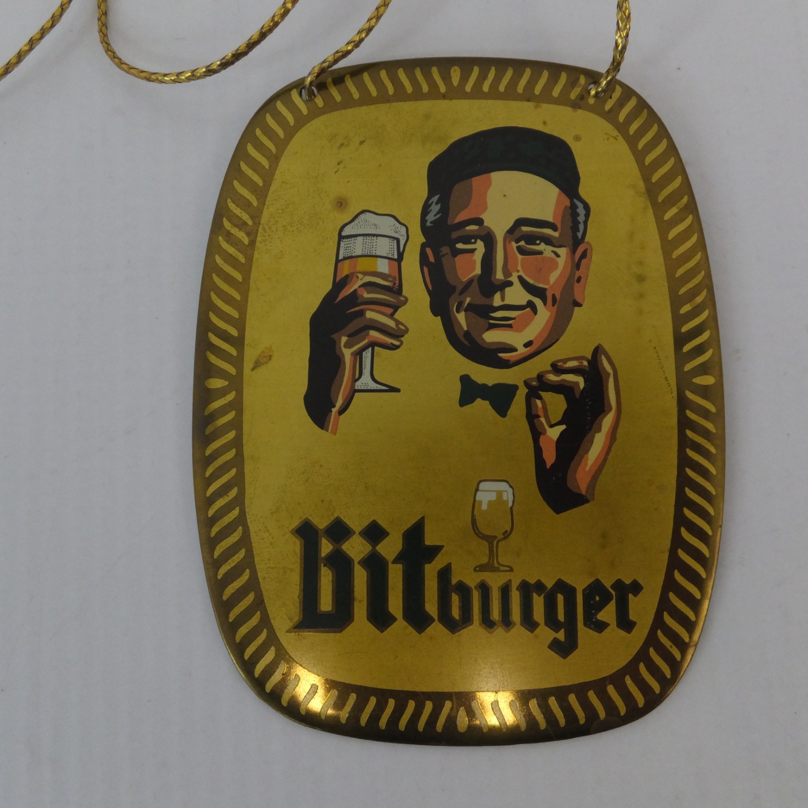 Bitburger Bar Hang Tag Antique Collectible Beer Brewery Bitburger Bar Hang Tag Antique Collectible Beer Brewery
