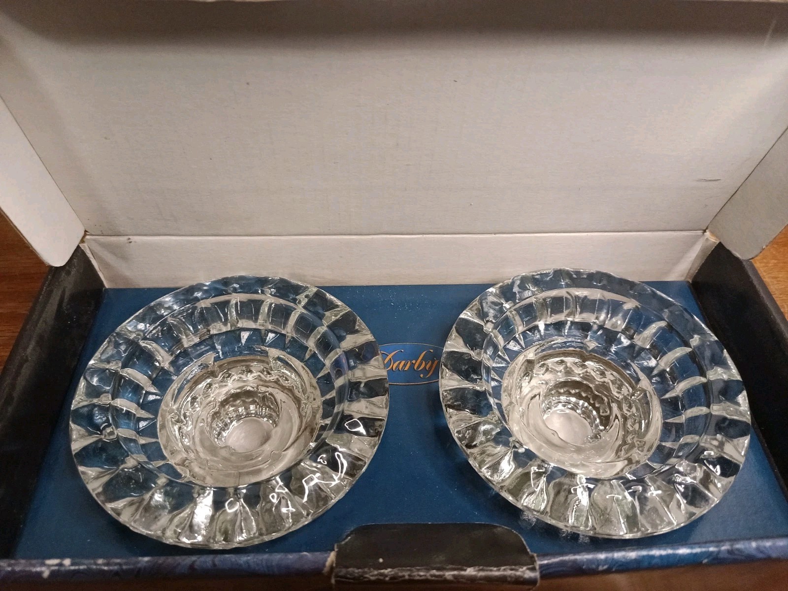 Vintage Crystal Candleholders by Darby NIB