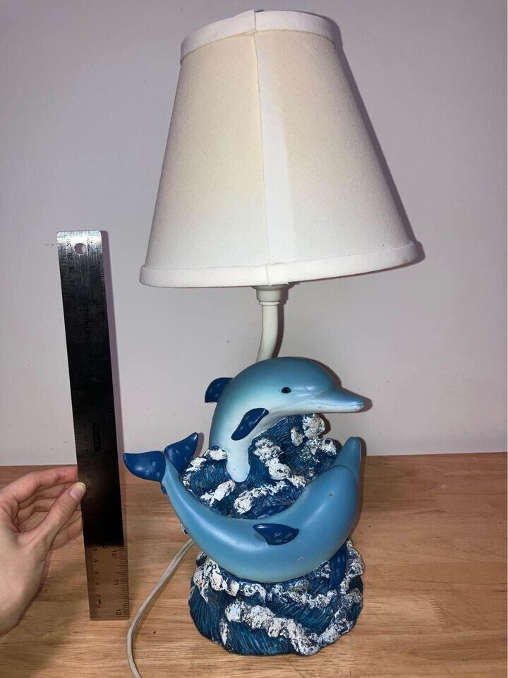 Dolphin Figurine Bedroom Table Lamp
