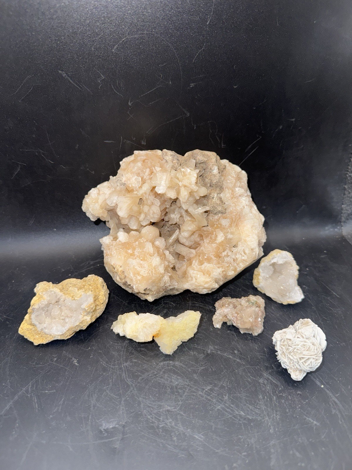 Lot Of 6 Miscellaneous Rocks Minerals Crystals Large Zeolite Specimen Lot#71￼