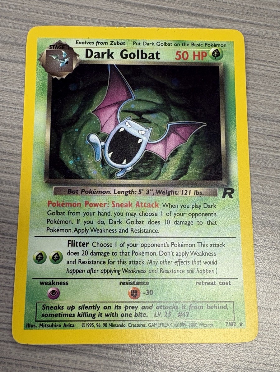 Pokémon Team Rocket Dark Golbat Holo 7/82