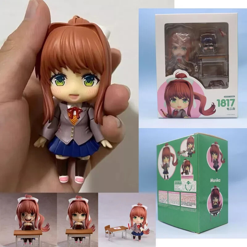 Anime Doki Doki Literature Club Monika Nendoroid 1817 PVC Doll Toy Model