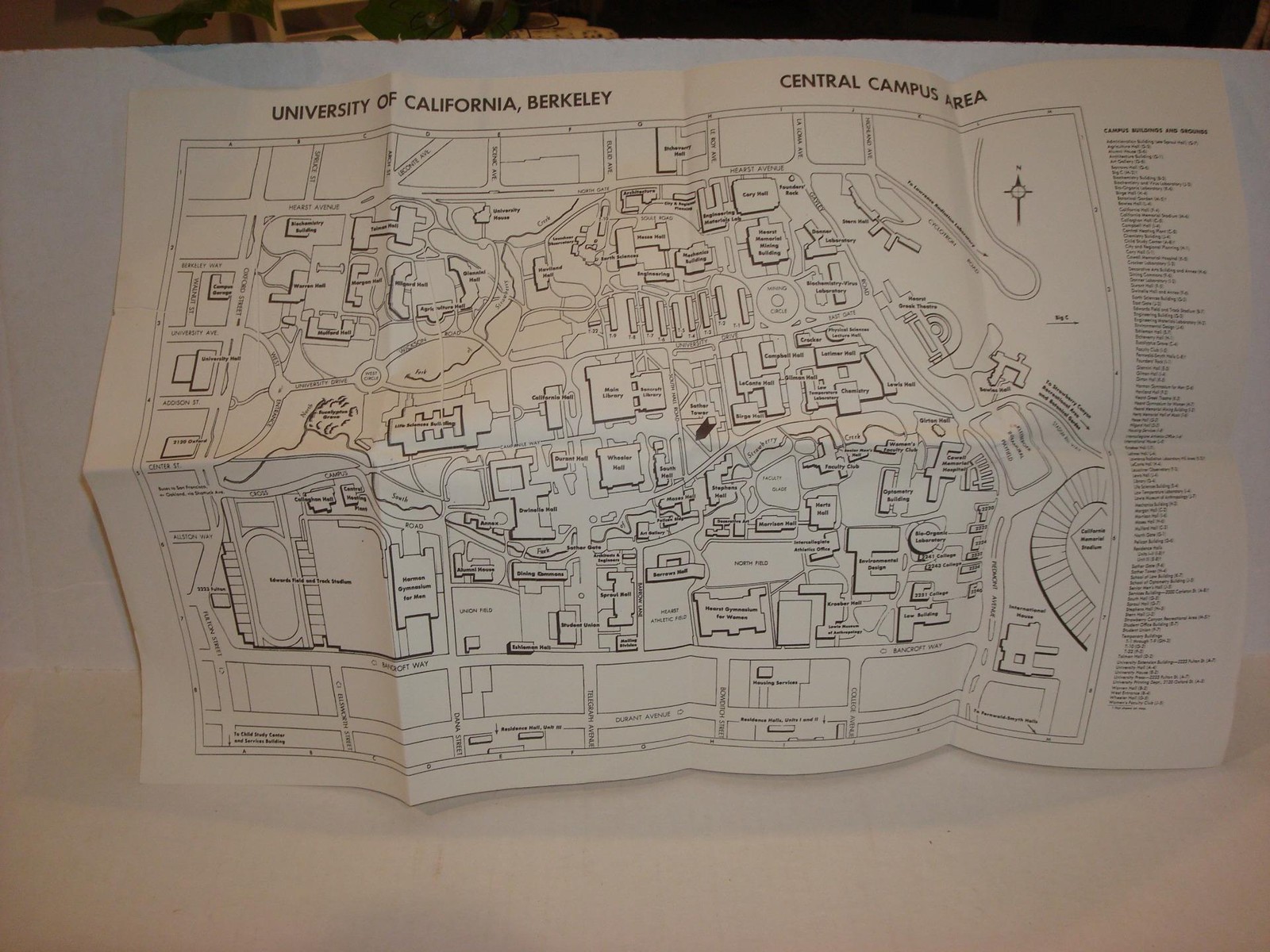 University of California, Berkeley, California Central Campus Area Map