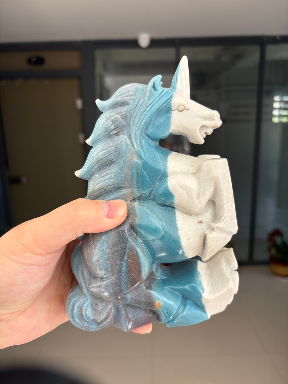 Natural Trolleite Unicorn Figure 3.46 lb 7.48\