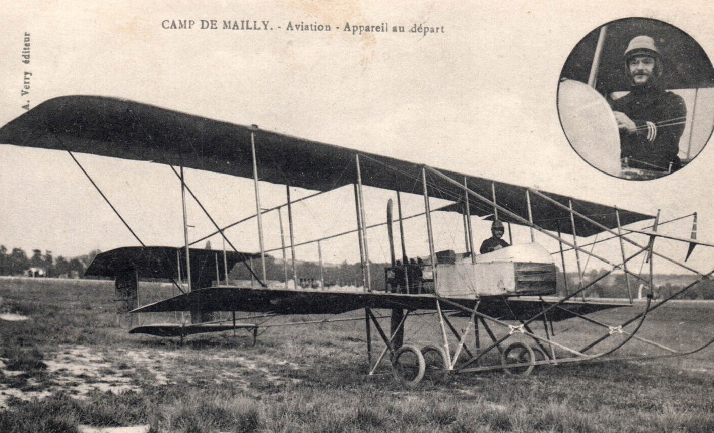 WWI Maurice Farman Airplane Pilot Postcard Biplane WWI Maurice Farman Airplane Pilot Postcard Biplane