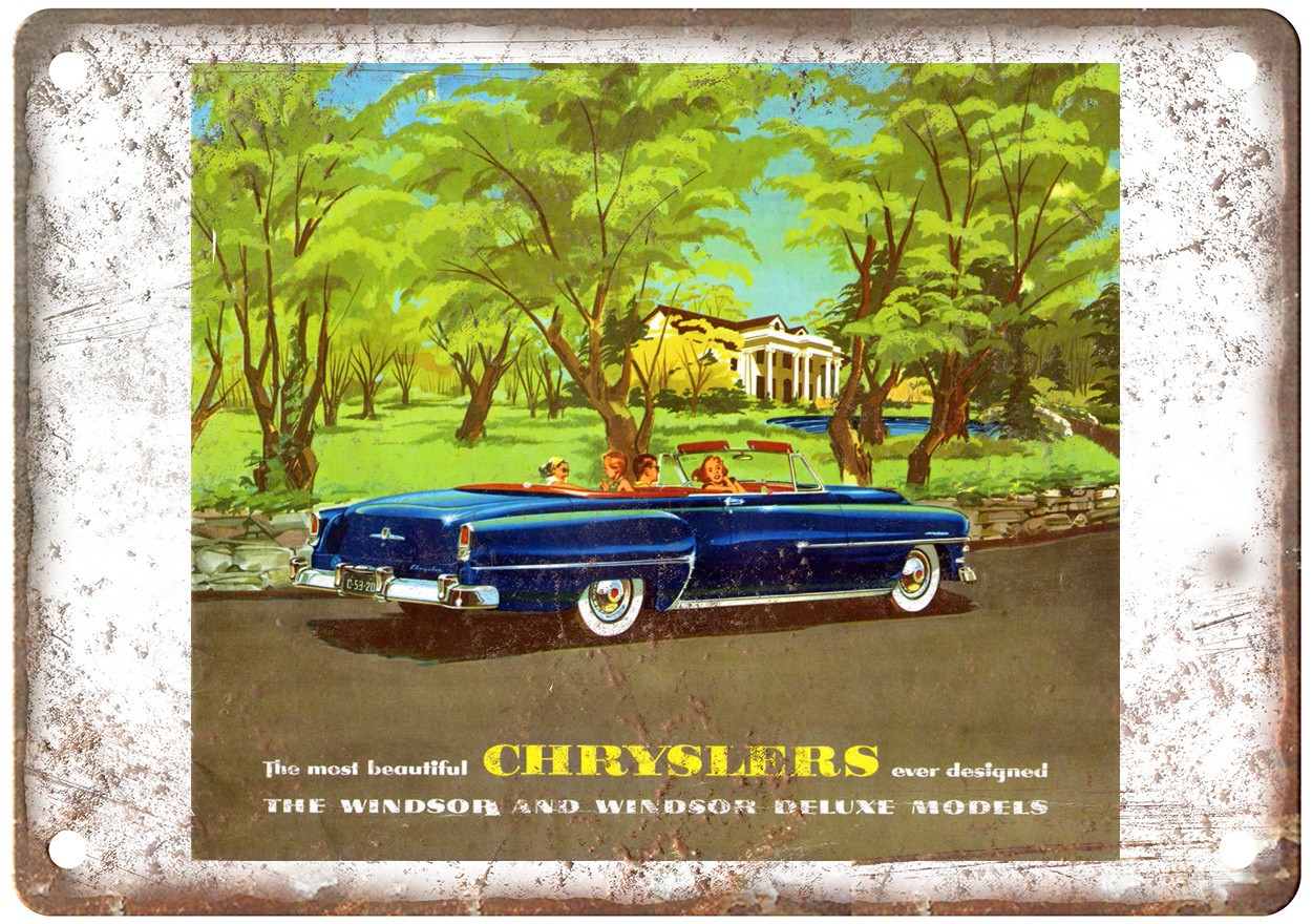 1953 Chrysler Windsor Vintage Auto Ad Retro Look Metal Sign AM5399 1953 Chrysler Windsor Vintage Auto Ad Retro Look Metal Sign AM5399
