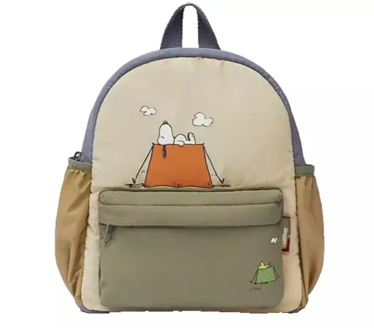 New Snoopy Peanuts Dog Army Green MEDIUM Backpack Bag Storage Trip Travel School