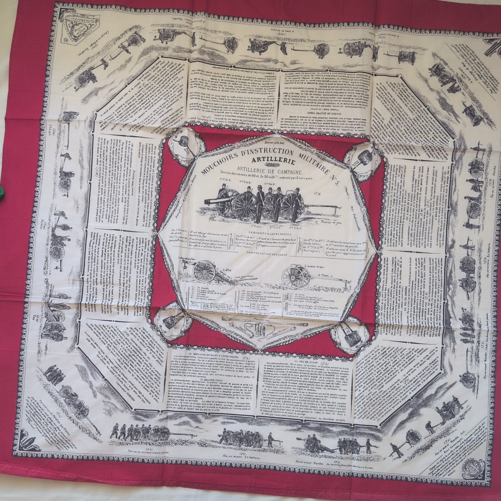 Museum of Printing on Fabric Military Instruction Handkerchief No. 5 Artillery 