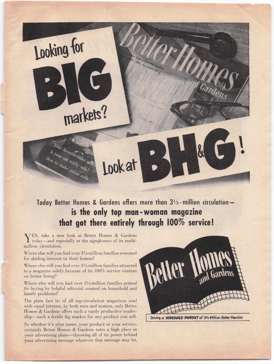 Better Homes & Gardens Magazine Ad 1950s Advertising MCM