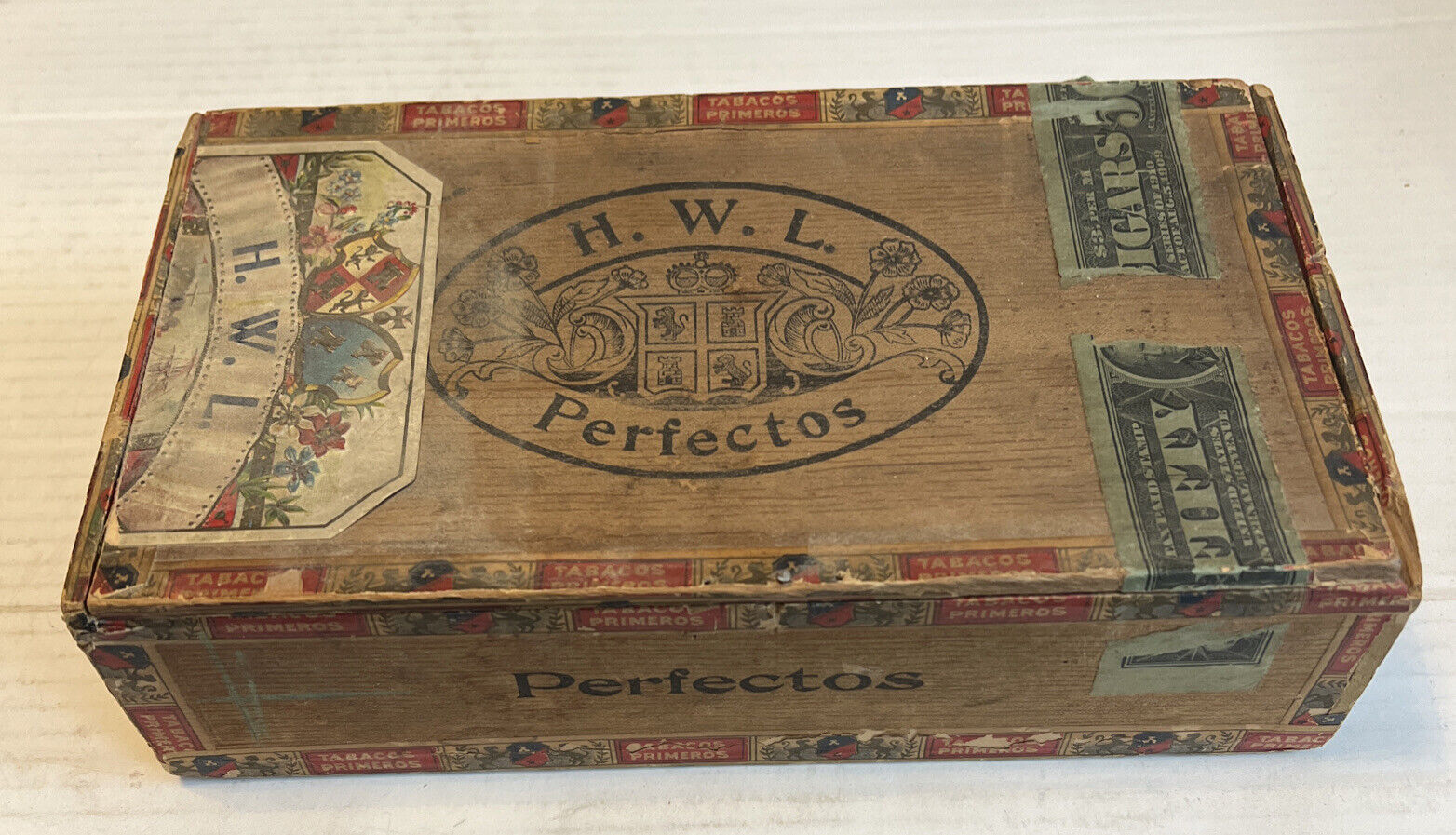 H.W.L. Perfectos Series of 1910 Tax Stamp Factory 294 9th Dist. PA. Antique